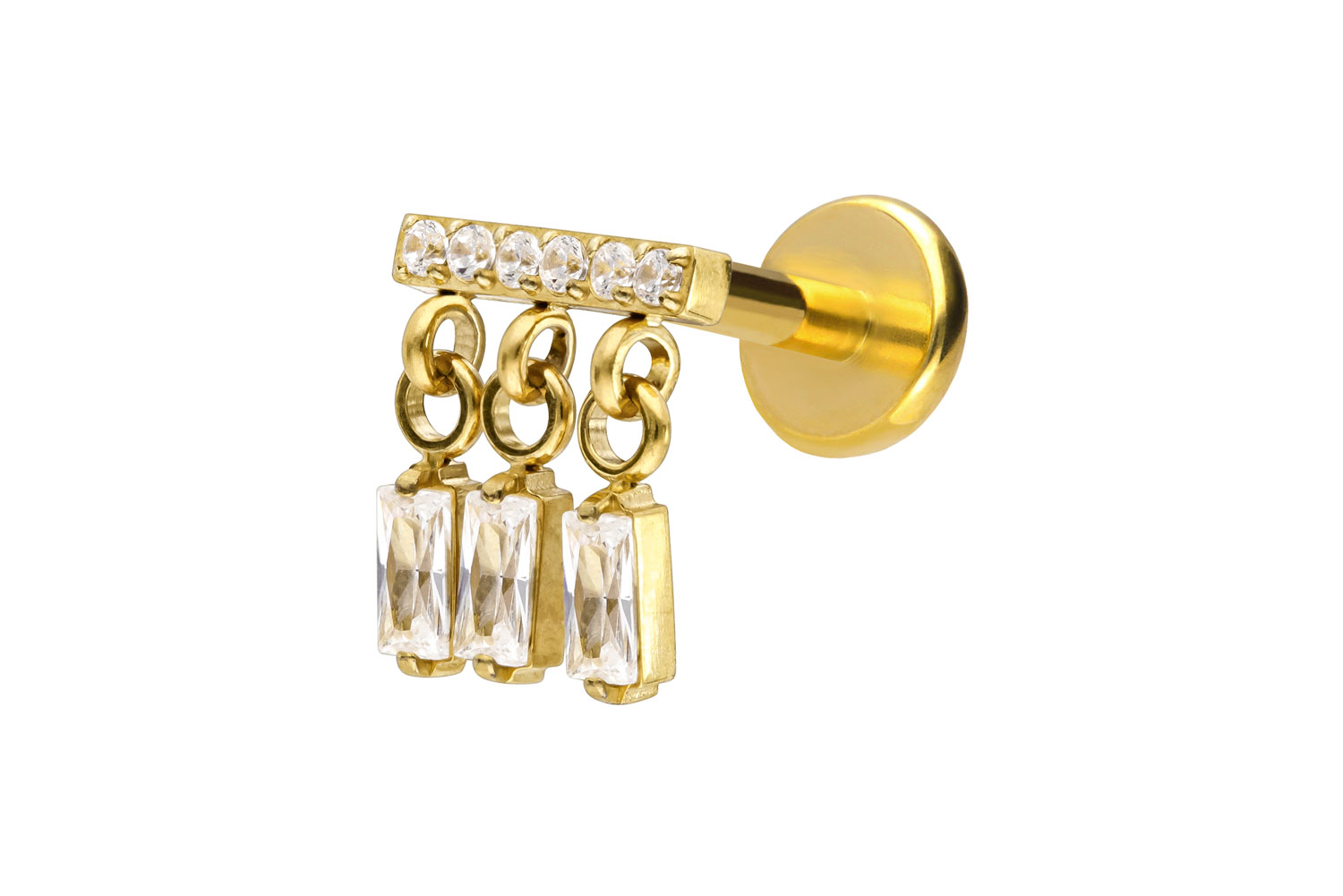 Titan Labret Piercing mit Push Fit WINDSPIEL